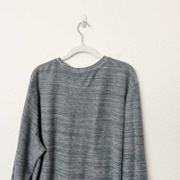 [Vince] Heather Gray Crew Neck Waffle Knit Thermal Pullover Long Sleeves Sz XXL - Picture 5 of 11